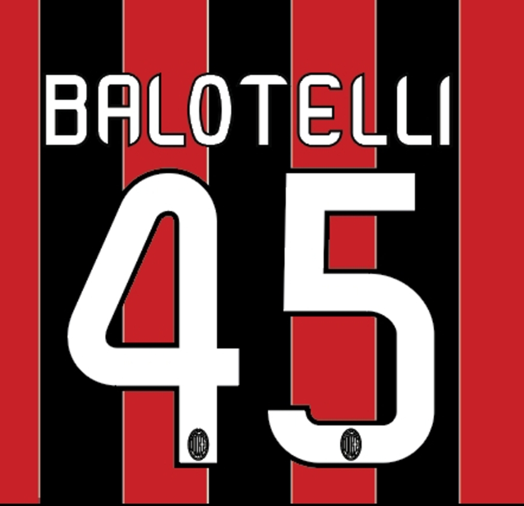 BALOTELLI 45 NAME SET AC MILAN - Coolfootballshirt คลูฟุตบอล
