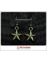 ต่างหูโกธิค รูปดาว สีทองโบราณ Gothic Earrings