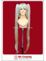 วิกผมทวินเทล สีทองบลอนด์ซีด พร้อมจุกผมต่อ Pale Blonde Twintails Cosplay Wig