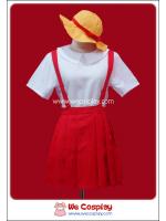 ชุดนักเรียนอนุบาลจิบิมารุโกะจัง สีขาวแดงหมวกเหลือง (Chibi Maruko chan Cosplay Costume)