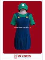 ชุดเดรสลุยจิพร้อมหมวกสีเขียว จากเกมมาริโอ้ (Luigi Cosplay Costume)