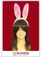 หูกระต่าย สีขาวชมพู แบบหูยาว Long Bunny Ears Headband