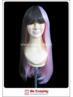 วิกผมโลลิต้า ผมยาวตรง มีหน้าม้า สีทูโทนชมพู น้ำตาล Pink & Brown Lolita Wig