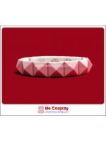 สร้อยข้อมือพังค์ Punk Wristband ตอกหมุด 1 แถว สีชมพู