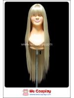วิกผมคอสเพลย์ สีบลอนด์ซีด ยาวตรง มีหน้าม้า Blonde Cosplay Wig