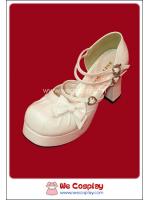 รองเท้า คิวท์โลลิต้า สีขาวอ๊อฟไวท์ Off White Cute Lolita Shoes