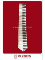 เนคไทพังค์ ลายเปียโนสีขาว