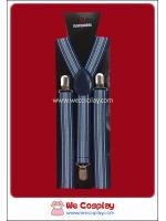 สายเอี๊ยมลายทางสีน้ำเงินขาวดำเทา