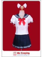 ชุดนักเรียนโรงเรียนแมวเหมียว ปกสีกรมท่า พร้อมหูและหาง