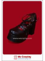 รองเท้าพังค์ สีดำผิวด้าน Six Straps Punk Shoes