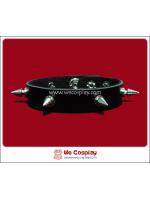 สร้อยข้อมือพังค์ Punk Wristband ตอกหมุดหนามแถวเดียว สีเงิน