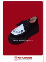 รองเท้าพังค์ สีดำ ส่วนหัวรองเท้าสีขาว