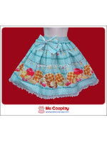 กระโปรงโลลิต้า สีเขียวมิ้นต์ ลายวาฟเฟิลผลไม้รวม (Mint Green Lolita Skirt)