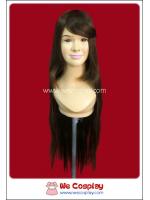 วิกผม สีน้ำตาลทอง หน้าม้าปัดแบบยาวพิเศษ ยาว 90 ซม.