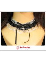 เซ็ตโชคเกอร์ สร้อยข้อมือโกธิคโลลิต้า สีขาวดำ Gothic Lolita Choker and Cuffs Set