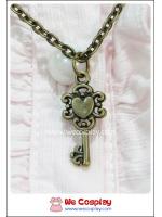 สร้อยคอโกธิคโลลิต้า จี้กุญแจหัวใจ สไตล์วินเทจ สีทองโบราณ Gothic Lolita Necklace