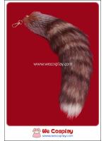 พวงกุญแจหางจิ้งจอกลายริ้วสีน้ำตาล สำหรับห้อยกระเป๋าถือ ทำจากขนสัตว์เทียม