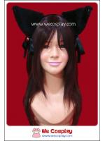 ที่คาดผมหูแมว สีดำ ติดโบว์และกระดิ่ง Black Cat's Ears Headband