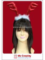 ที่คาดผมเขากวางเรนเดียร์ สีแดง Red Reindeer Antler Headband
