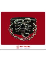 สร้อยข้อมือพังค์ Punk Wristband ตอกหมุดเงิน ประดับด้วยแมงป่อง และสายโซ่