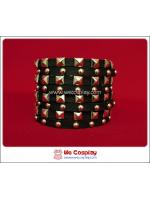 สร้อยข้อมือพังค์ Punk Wristband ตอกหมุดเหลี่ยมและกลม 8 เส้น