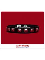 สร้อยข้อมือพังค์ Punk Wristband ตอกหมุดเหลี่ยมเล็กแถวเดียว