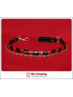 สายโซ่คล้องกระเป๋าสตางค์พังค์ Punk Wallet Chain ตอกหมุด 1 แถว สีดำแดง