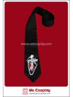 เนคไทพังค์ สกรีนลายไม้กางเขน ประดับด้วยเข็มกลัด สายโซ่