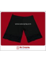 กางเกงซับใน ผ้าสแปนเด็กซ์ สีดำ ขาขอบลูกไม้