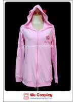 เสื้อแจ็คเก็ตโลลิต้า สีชมพู มีฮู้ดหูหมี Pink Lolita Jacket with Bear Hood