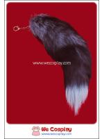 พวงกุญแจหางจิ้งจอกสีเทาดำ สำหรับห้อยกระเป๋าถือ ทำจากขนสัตว์เทียม