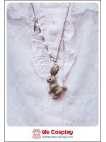 สร้อยคอโกธิคโลลิต้า ห้อยจี้กระต่ายน้อย มุกและไพ่