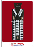 สายเอี๊ยม ลายคีย์เปียโน สีขาวดำ Piano Key Pattern Suspenders