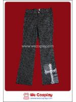 กางเกงพังค์สีดำขากระดิ่ง สกรีนลายไม้กางเขน Punk Pants