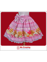 กระโปรงโลลิต้า สีชมพู ลายวาฟเฟิลผลไม้รวม (Pink Lolita Skirt)