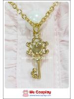 สร้อยคอโลลิต้า จี้กุญแจหัวใจ สไตล์วินเทจ สีทอง Lolita Necklace