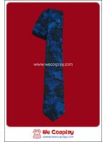 เนคไทลูกไม้ลายดอกกุหลาบสีดำ พื้นสีน้ำเงิน