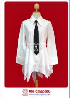 เสื้อเชิ้ตพังค์ไซม่อน สีขาว เนคไทดำ White Simon Punk Shirt with Black Necktie