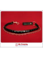 สายโซ่คล้องกระเป๋าสตางค์พังค์ Punk Wallet Chain ตอกหมุด 1 แถว สีดำ