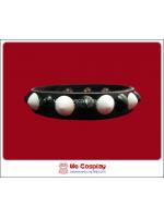 สร้อยข้อมือพังค์ Punk Wristband ตอกหมุดกลม 1 แถว สีขาวสลับดำ