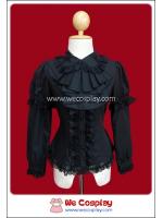 เสื้อ Blouse สีดำ Melane Front Frill Gothic Lolita Blouse