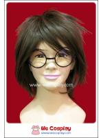 แว่นตาพลาสติก แบบกลม กรอบสีดำ เลนส์ใส Fancy Cosplay Glasses