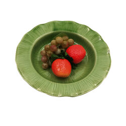 CDC-A006A จานเซรามิคสีเขียว จานชามเซรามิคเข้าไมโครเวฟได้ ทนความร้อนสูง ใส่อาหารปลอดภัย