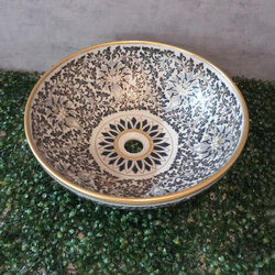 CSP-300RMGOLD1 อ่างล้างหน้า อ่างล้างมือเซรามิคเขียนลาย