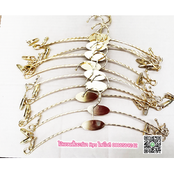 ไม้แขวนหนีบตุ้งติ้ง 11 นิ้ว สีทอง ลายเกลียว สินค้าใหม่มือ1 (แพค 12 อัน) 120 อัน 1750