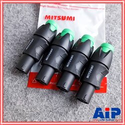 แพ็ค4ตัว MITSUMI 911S06 SPEAKON สีเขียว ปลั๊กลำโพง หัวspeakon สเปคคอนตัวผู้ สเปคคอน สเปคค่อนลำโพง สเปคค่อน 911 S 06 เอไอ-ไพศาล