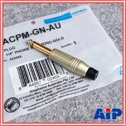 ด้ามเงิน AMPHENOL ACPM-GN-AU phone โมโน เงินขั้วทอง ปลั๊กไมค์โมโน P.MIC MONO แจ็คไมค์โมโนผู้ ปลั๊กไมค์ขั้วทอง เอไอ-ไพศาล