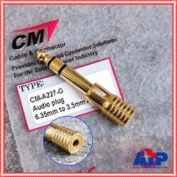 CM CM-A227-G ปลั๊ก MIC STท้ายTR-STสีทอง ปลั๊กไมค์สเตอริโอ ท้าย แจ็ค TR-ST ตัวทดหูฟัง ตัวแปลงแจ็คหูฟัง CMA227G CM A227 G เอไอ-ไพศาล