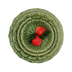 CDC-A005 จานเซรามิคสีเขียว จานชามเซรามิคเข้าไมโครเวฟได้ ทนความร้อนสูง ใส่อาหารปลอดภัย