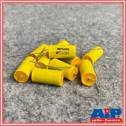 ถุง10ตัว MITSUMI 2.2UF 250V Cสีเหลือง MET คาปาซิเตอร์ C2.2/250V C2.2/250Vสีเหลือง ซีเสียงแหลม 2.2/250V ซีตัดเสียงแหลม เอไอ-ไพศาล